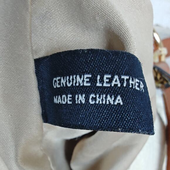 CYNTHIA ROWLEY XL Ivory/Brown Pebbled Leather Convertible Satchel/Shoulder Bag - Picture 8 of 16